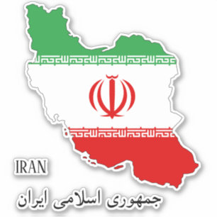 Sticker Iran - Drapeau de charme - Carte patriotique