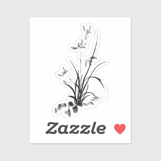 Sticker Iris chinois - bw (Feuille)