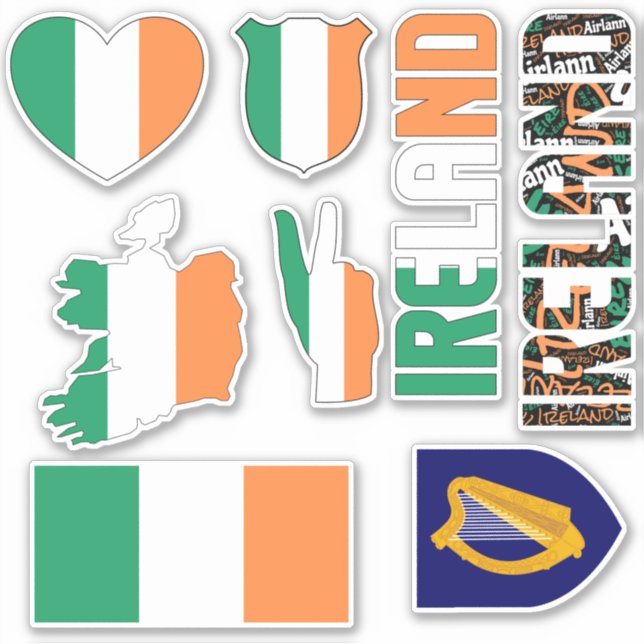 Sticker Irlande Extraordinaire Forme les symboles nationau (Devant)