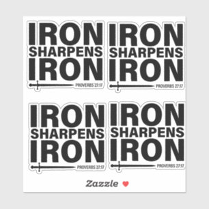 Sticker "Iron Sharpens Fer - Proverbes 27:17" Coupe person