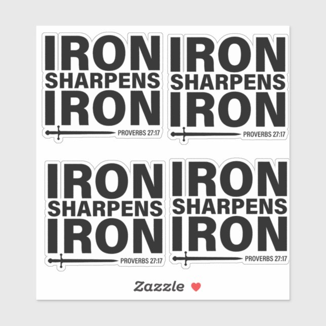 Sticker "Iron Sharpens Fer - Proverbes 27:17" Coupe person (Feuille)