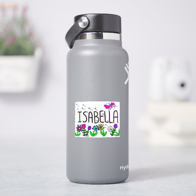 Sticker Isabella - Le nom Isabella dessin lunique (HydroFlask)