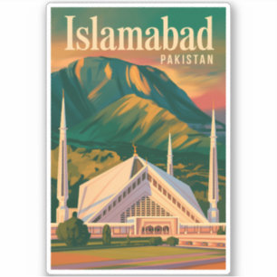 Sticker Islamabad Pakistan Mosquée Faisal Illustration
