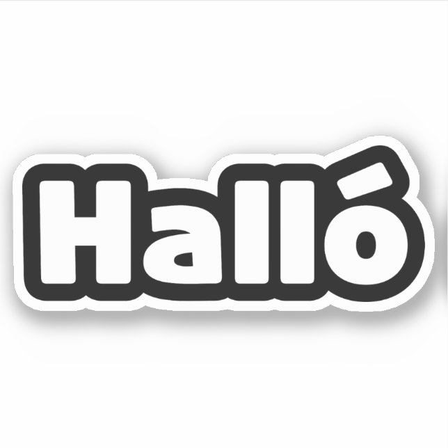 Sticker Islandais Halló { Hello ) Íslenska (Devant)