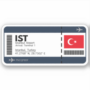 Sticker IST Istanbul Boarding Pass - billet d'aéroport