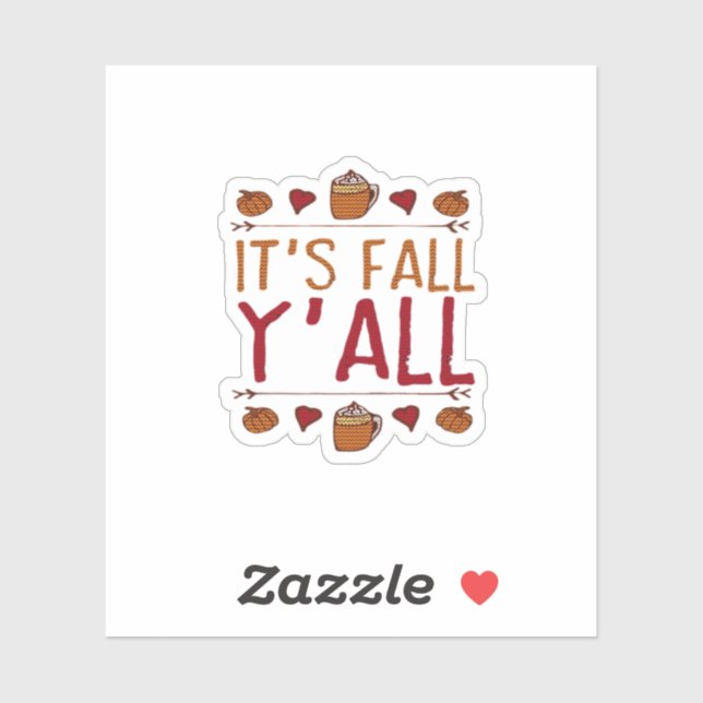 Sticker It’s Fall Y’all Sweater Thanksgiving Day (Feuille)