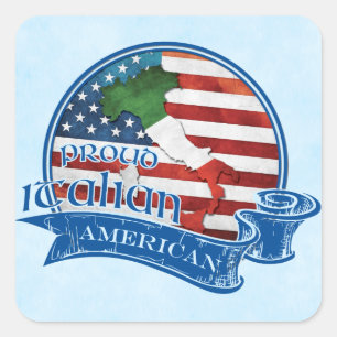 Sticker Italien Américain Fière