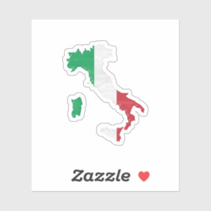 Sticker Italy flag and map