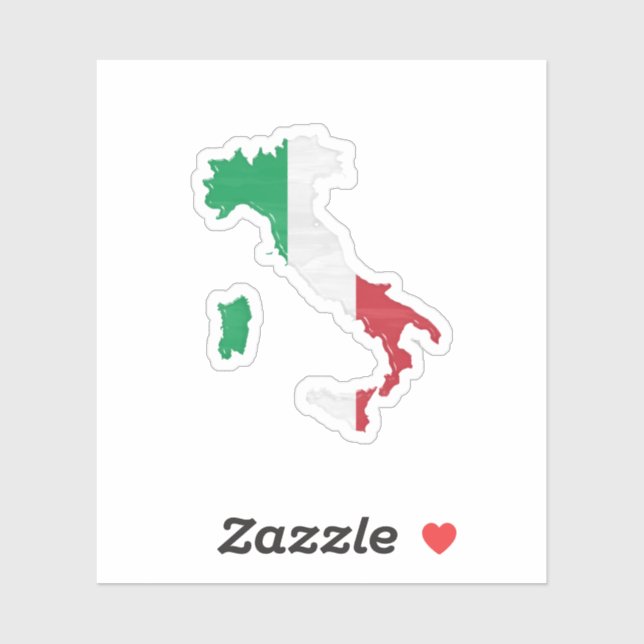 Sticker Italy flag and map (Feuille)