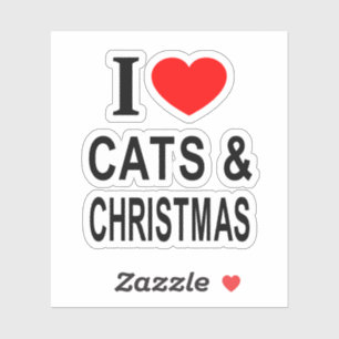 Sticker J'❤️ CHATS & NOËL J'AIME LES CHATS & NOËL Vinyle