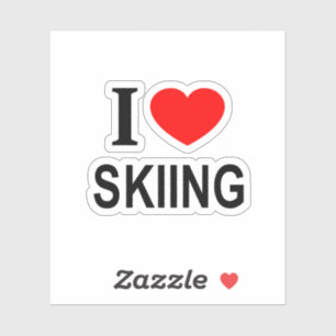 Sticker J'❤️ SKIE J'AIME SKIER J'AIME LE SKI Vinyle