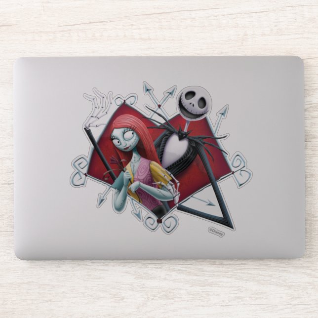 Sticker Jack et Sally au coeur (Ordinateur)