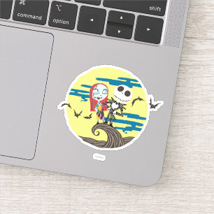 Sticker Jack et Sally   Lune mignonne
