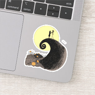 Sticker Jack et Sally  Silhouette de la lune