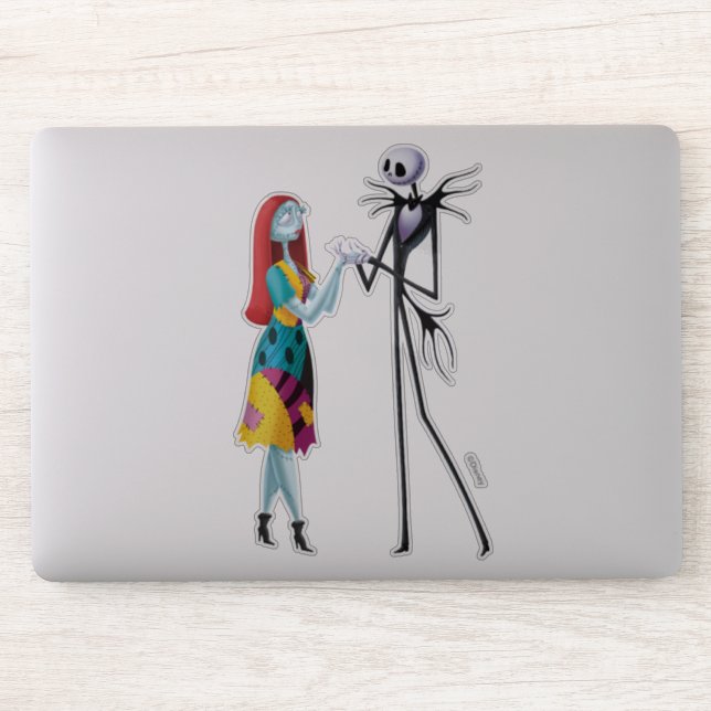 Sticker Jack et Sally tenant les mains (Ordinateur)