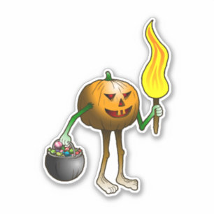 Sticker Jack O'lantern à son premier Trick or Treat