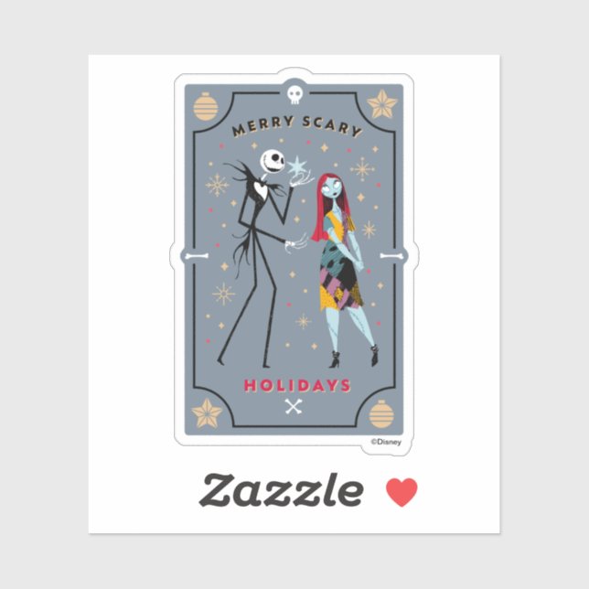 Sticker Jack & Sally | Joyeux congés de peur (Feuille)