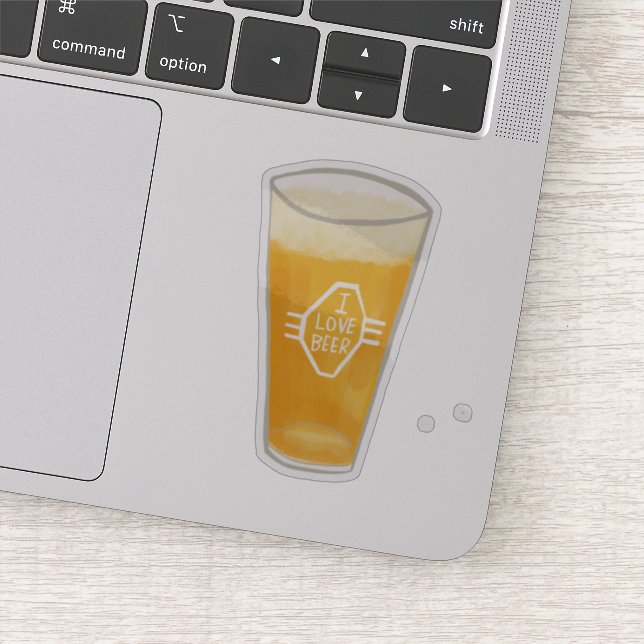 Sticker J'adore la bière Craft Beer Illustration (Détail)