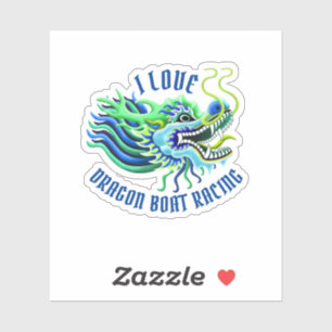 Sticker J'adore la course de bateaux dragons Blue & Green 