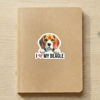 Sticker J'adore l'os de mon basset