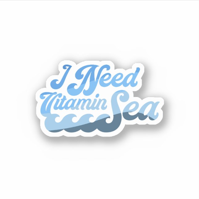 Sticker J'ai besoin de la mer de vitamine (Devant)