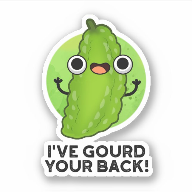 Sticker J'ai Gourd Your Back Funny Veggie Pun (Devant)