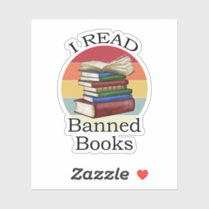 Sticker J'ai lu Banned Books Librarian Bookworm Book Reade