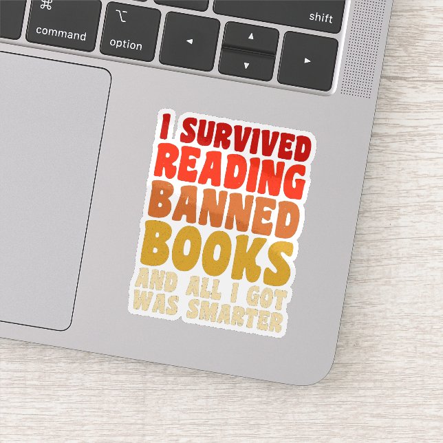 Sticker J'Ai Survécu À La Lecture Interdits Livres Drôle C (Détail)