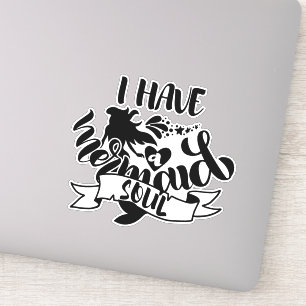 Sticker J'ai une âme de sirène Funny Cute Beach