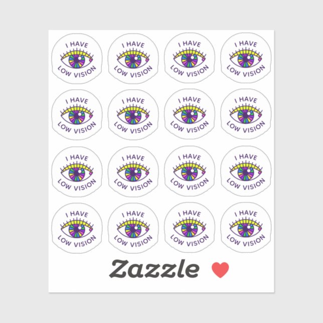 Sticker J'Ai Une Icône Blind Eyeball Blind Eyeball Badge (Feuille)