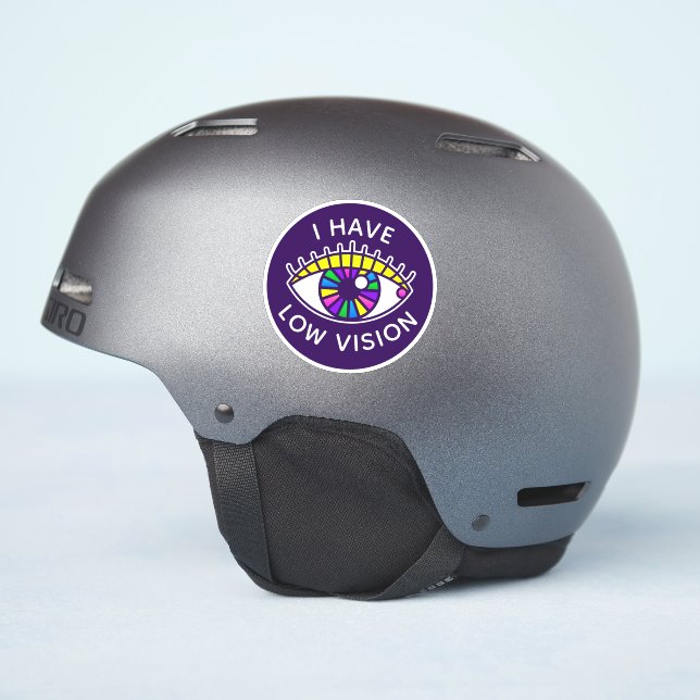 Sticker J'Ai Une Vision Faible Malvoyante Aveugle (Côté casque)