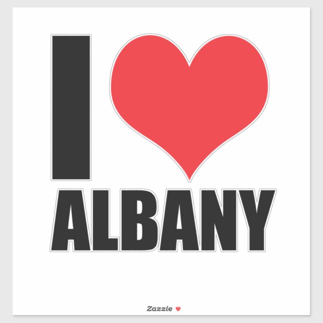 Sticker J'aime Albany (Feuille)