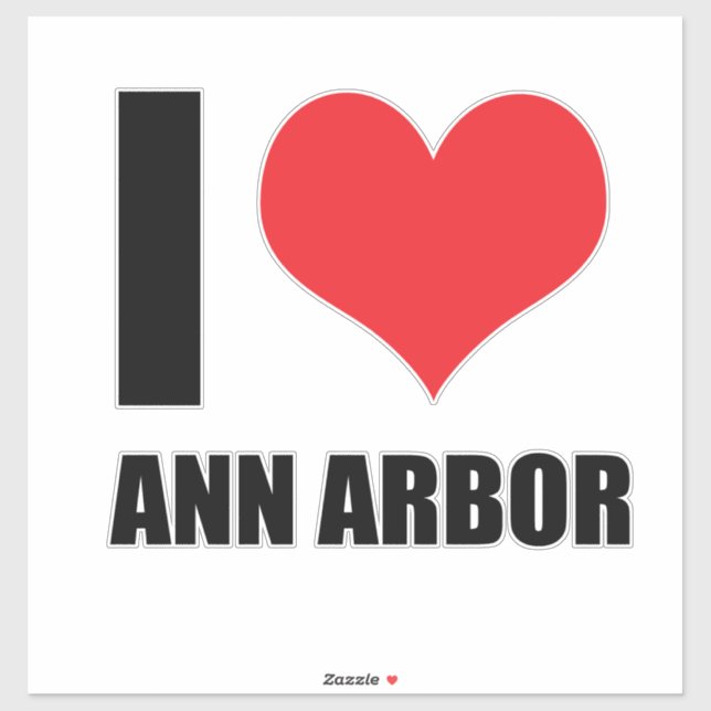 Sticker J'aime Ann Arbor (Feuille)