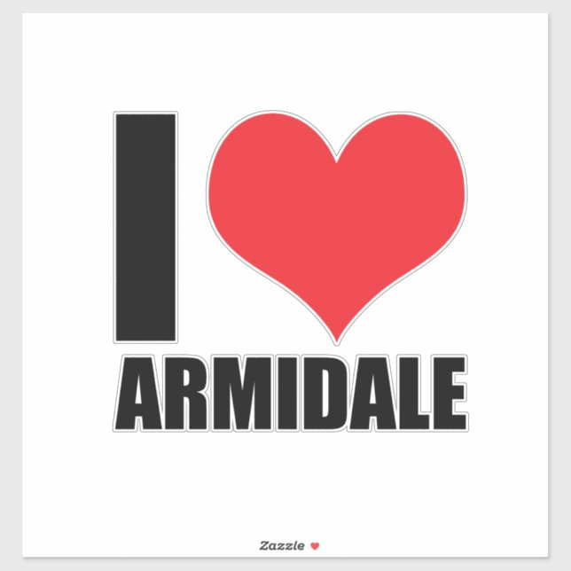 Sticker J'aime Armidale (Feuille)