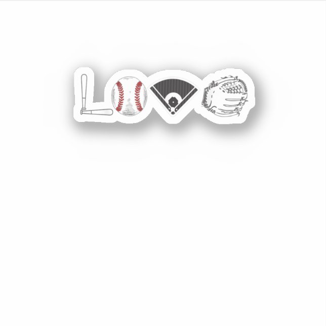 Sticker J'Aime Baseball Amusant Baseball Amp Softball Amp (Devant)
