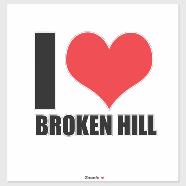 Sticker J'aime Broken Hill (Feuille)