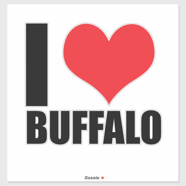Sticker J'aime Buffalo (Feuille)