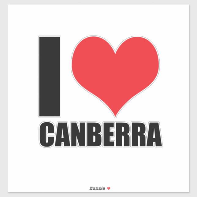 Sticker J'aime Canberra (Feuille)