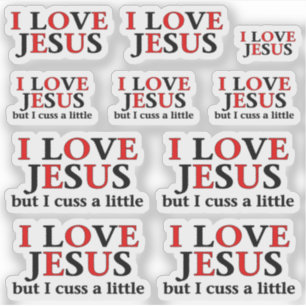 Sticker J'aime Jésus, mais j'ai un peu d'humour