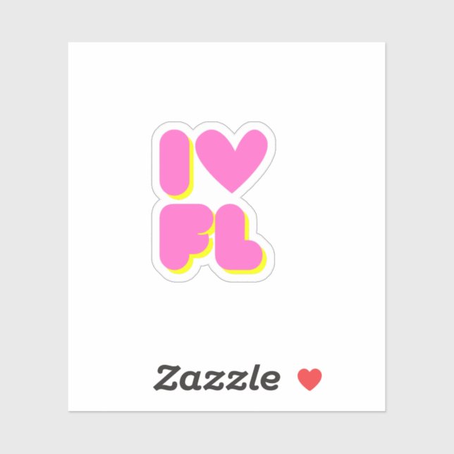 Sticker J'aime la Floride (Feuille)