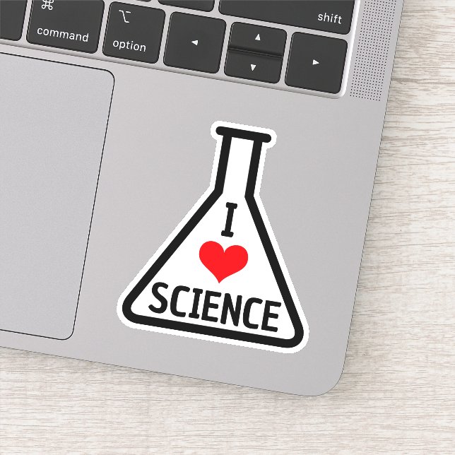 Sticker J'aime la science Erlenmeyer flacon (Détail)