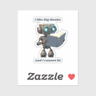 Sticker J'aime les grands livres et je ne peux pas mentir