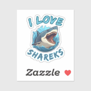 Sticker J'aime les requins Fisher