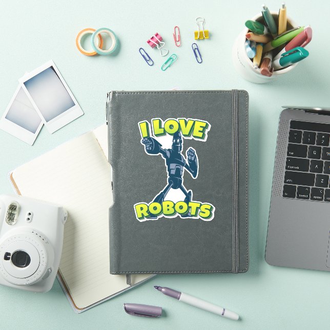 Sticker J'aime les robots (Couverture iPad)