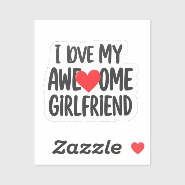 Sticker J'aime ma copine géniale (Feuille)