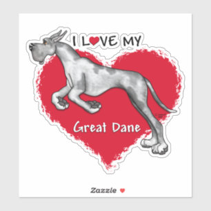 Sticker J'aime ma Merle Great Dane