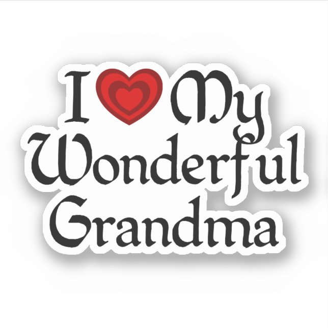 Sticker J'Aime Ma Merveilleuse Grand-Mère (Devant)