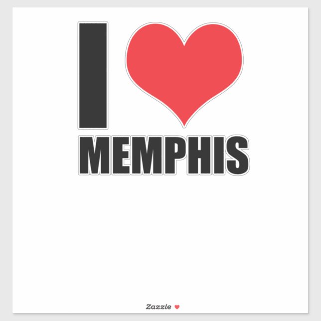 Sticker J'aime Memphis (Feuille)