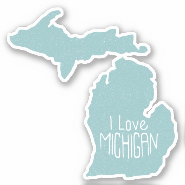 Sticker J'aime Michigan Blue Grey (Devant)