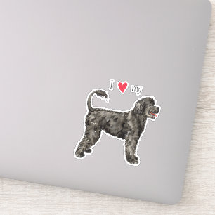 Sticker J'aime mon baguette vinyle de chien d'eau portugai
